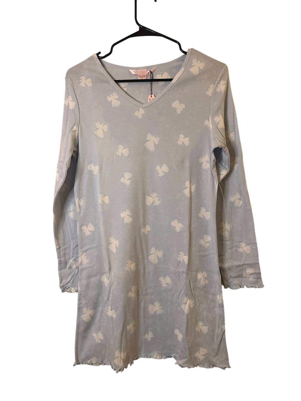 Victoria's Secret Baby Blue Angel Clouds Long Sleeve Nightgown Women Sz S